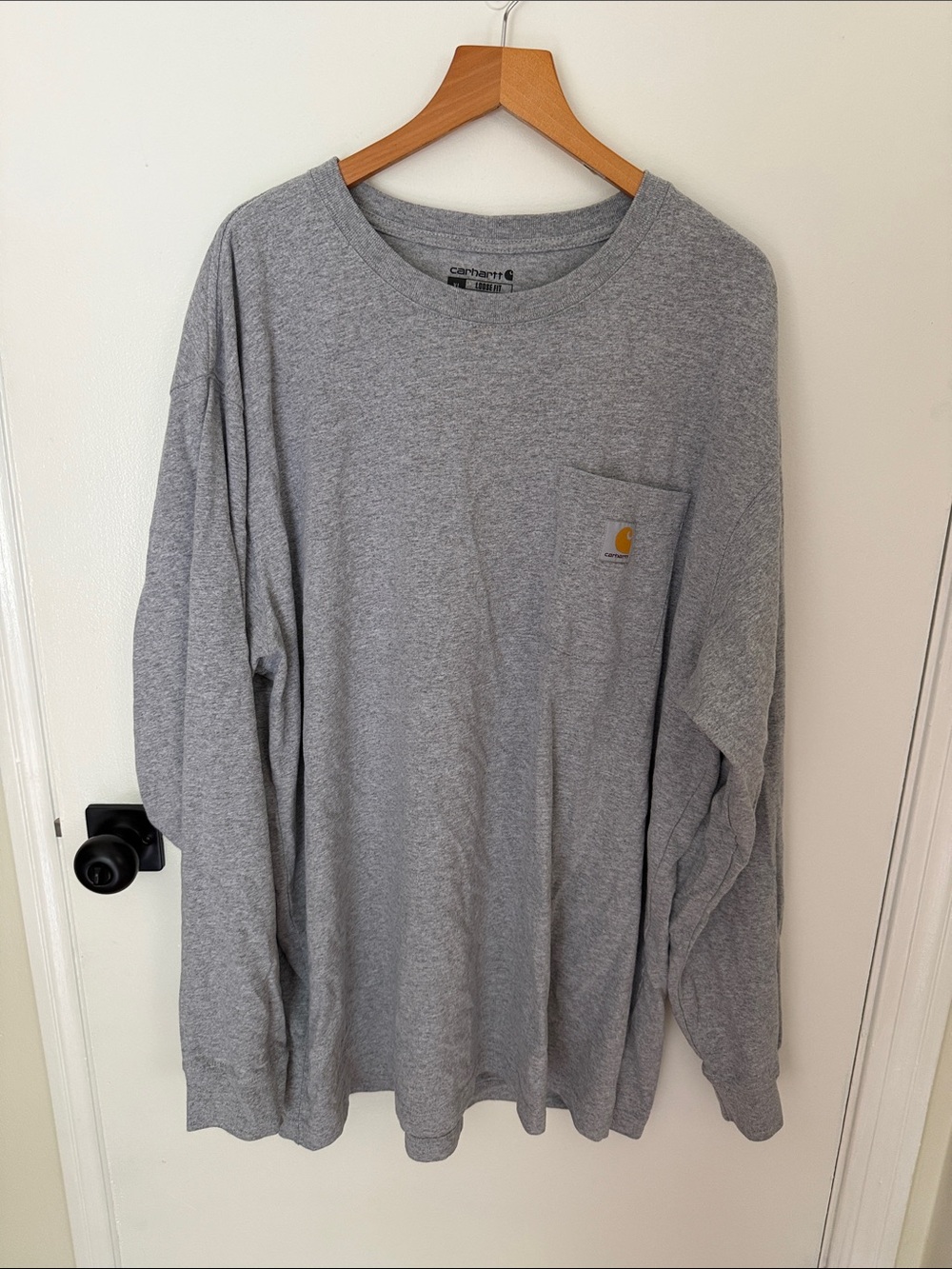 Carhartt Light Gray Crewneck Long Sleeve Pocket Tee